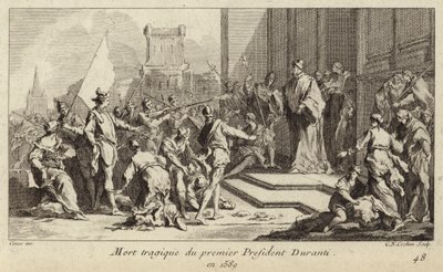 Murder of Jean-Etienne Duranti, First President of the Parliament of Toulouse by Charles Nicolas II Cochin