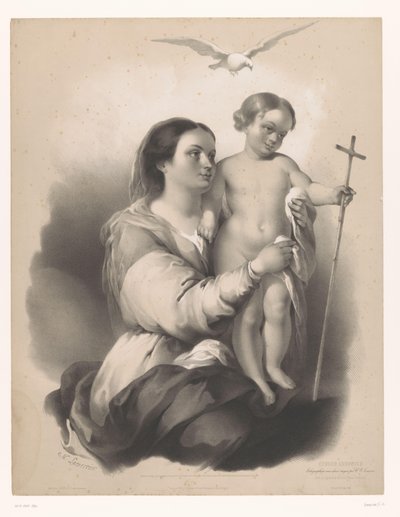 Madonna with Standing Child on Her Lap (Studies of Selected Artists) by Charles Nicolas Lemercier