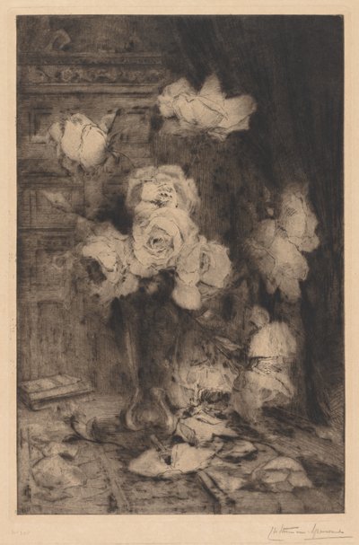 Study of Roses by Charles Nicolas Storm van 
