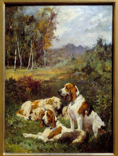 Four Hunting Dogs by Charles Oliver de Penne
