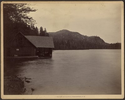 Echo Lake and Boat House, Franconia Notch, New Hampshire by Charles P. Hibbard