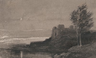 A Castle at the Waterside by Moonlight by Charles Parsons Knight