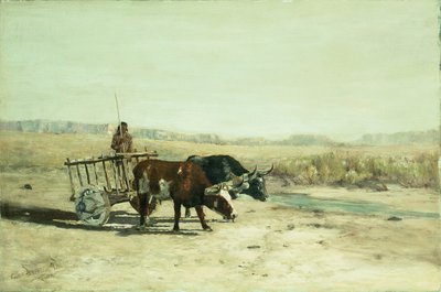 An Ox Cart in New Mexico by Charles Partridge Adams