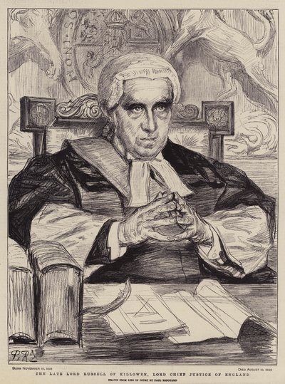 The Late Lord Russell of Killowen, Lord Chief Justice of England (lithograph) by Charles Paul (after) Renouard