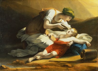 Hagar Giving Ishmael Water from the Miraculous Well in the Desert by Charles Paul Landon