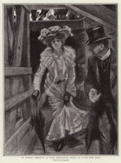 An Early Arrival, a Fair Spectator Going to Take Her Seat by Charles Paul Renouard