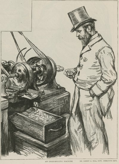 An edge-rolling machine at the Royal Mint by Charles Paul Renouard
