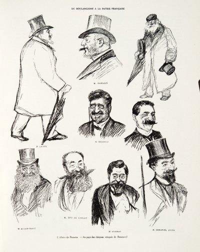 The Panama Affair - In the Land of Checks, sketch by Renouard, from History of the Third Republic, Vol. I, Political History by Charles Paul Renouard