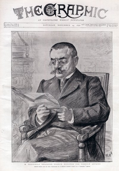 Portrait of Theophile Delcasse (1852-1923), French politician and minister for foreign affairs by Charles Paul Renouard