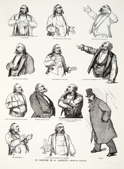A Speech by Mr. Gambetta: Gestures and Attitudes, from History of the Third Republic, Vol. I, Political History, pub.1933 by Charles Paul Renouard