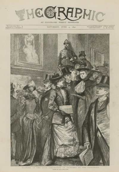 Visitors at the loan collection of pictures at the Guildhall by Charles Paul Renouard