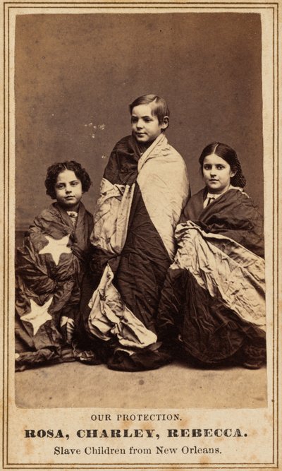 Our Protection. Rosa, Charley, Rebecca. Slave Children from New Orleans, 1864 by Charles Paxson