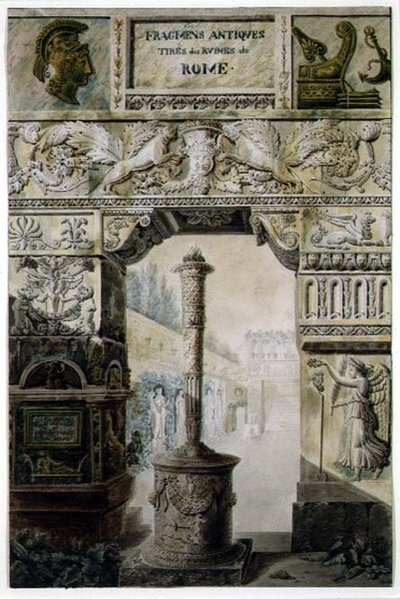 Antique Fragments from Ancient Rome, design for a title page from 
