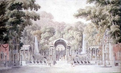 Design for a Stage Set with a Temple of Venus in a Wooded Garden for Gretry