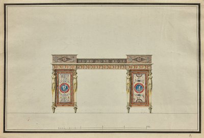 Design of a Desk by Charles Percier