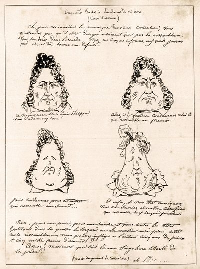 Cartoon of Louis Philippe turning into a pear by Charles Philipon - 1832 by Charles Philipon
