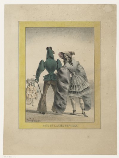 Man and Woman in Futuristic Fashion by Charles Philipon