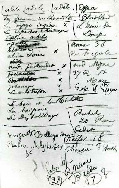 Page of a Notebook by Charles Pierre Baudelaire
