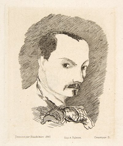 Self Portrait of Charles Baudelaire, pub. 1869 by Charles Pierre Baudelaire