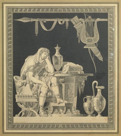 Achilles mourning the death of Patroclus by Charles Pierre Joseph Normand