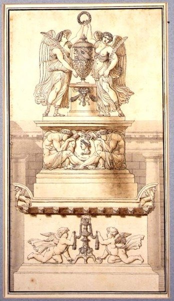 Design for a Funerary Monument to a Roman General, c.1800 by Charles Pierre Joseph Normand