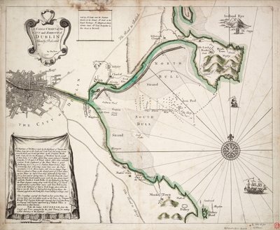A correct chart of the city and harbour of Dublin, Ireland by Charles Price