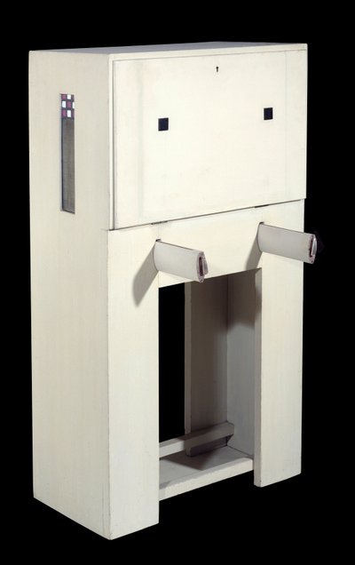 Charles Rennie Mackintosh; Secretary a Seat (1904) White Lacquered Wood. Paris, Musee d