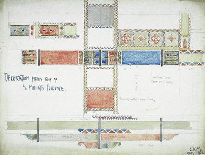 Decoration from Roof of S. Miniato, Florence, 1891 by Charles Rennie Mackintosh
