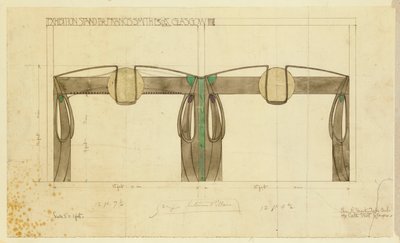 Design for an exhibition stand for Francis Smith, used at the Glasgow Exhibition, shown in elevation, 1901 by Charles Rennie Mackintosh