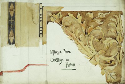 Intarsia Panel, Certosa di Pavia, 1891 by Charles Rennie Mackintosh
