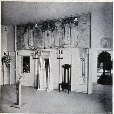 Internal View of a Decorative Art Salon in Vienna, Circa 1900 by Charles Rennie Mackintosh