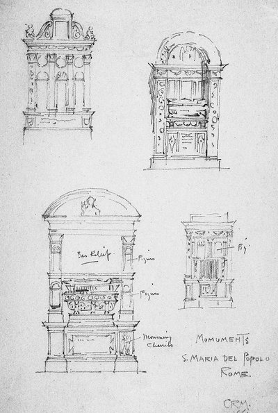 Monuments, S. Maria del Popolo, Rome, 1891 by Charles Rennie Mackintosh