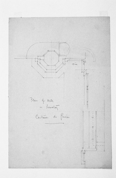 Plan of Well in Lavatory, Certosa di Pavia, 1891 by Charles Rennie Mackintosh