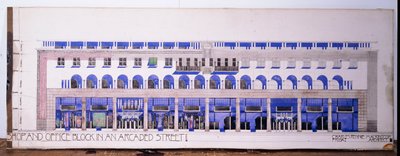 Previously Unrecorded Architectural Drawings for a Shop and Arcaded Street, c.1915 by Charles Rennie Mackintosh