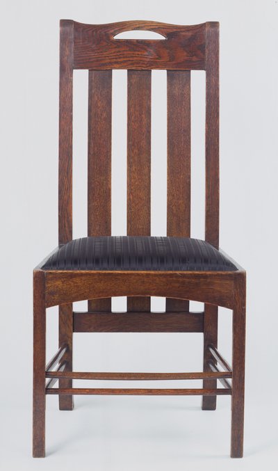 Side chair, one of a pair, made for Miss Cranstons Argyle Street Tearooms, Glasgow by Charles Rennie Mackintosh