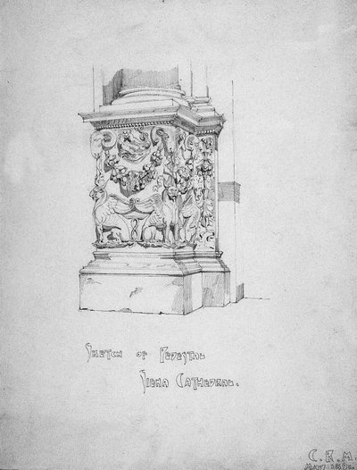Sketch of Pedestal, Siena Cathedral, 1891 by Charles Rennie Mackintosh