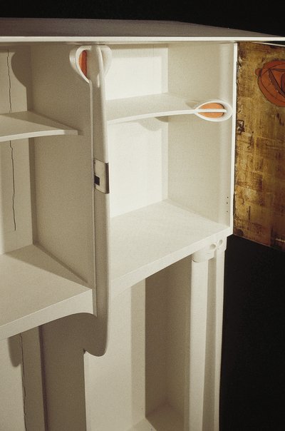 White cabinet designed for Mrs. Rowat, 1902 by Charles Rennie Mackintosh