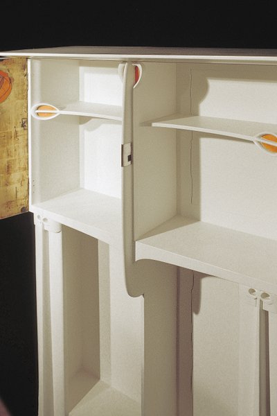White cabinet designed for Mrs. Rowat, 1902 by Charles Rennie Mackintosh