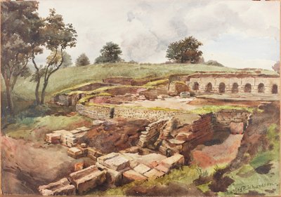 Bath House at Chesters from the North East by Charles Richardson