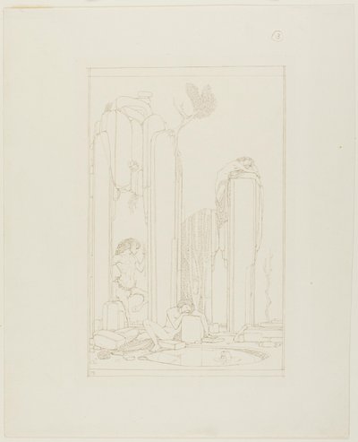 Narcissus by the Pool; illustration for Oscar Wilde