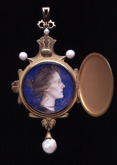 Pegasus Pendant Containing Miniature of Miss Edith Emma Cooper by Charles Ricketts