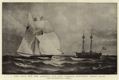 The Race for the America Cup, the Cambria rounding Sandy Hook by Charles Ricketts