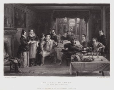 Falstaff and His Friends (engraving) by Charles Robert (after) Leslie