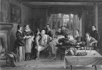 Falstaff and his Friends, engraved by William Greatbach (engraving) by Charles Robert (after) Leslie