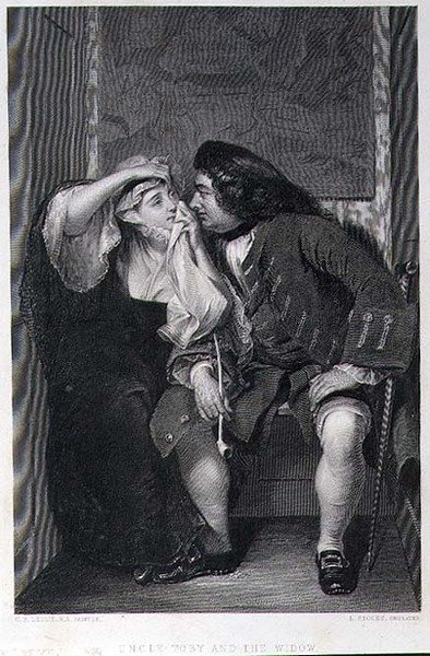 Uncle Toby and the Widow, engraved by Lumb Stocks by Charles Robert (after) Leslie