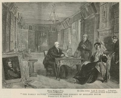 The Family Picture - The Library of Holland House by Charles Robert Leslie