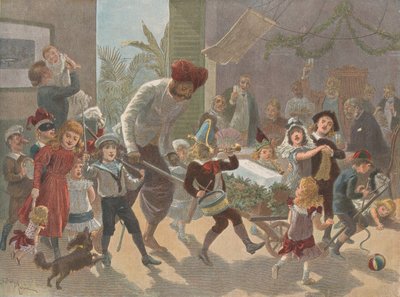 The Yule Log in India — Bringing in the Ice, from The Graphic Christmas Number by Charles Roberts