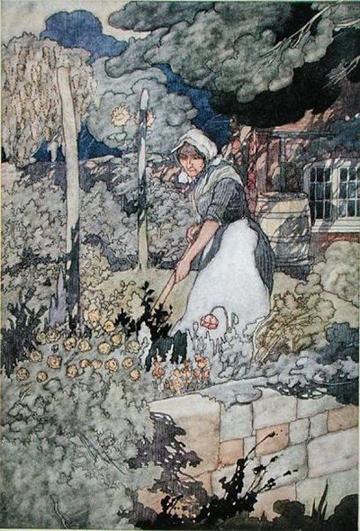 A cottage garden by Charles Robinson