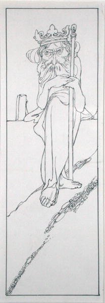 He held a sceptre in his hand and wore a crown upon his brow, illustration from 
