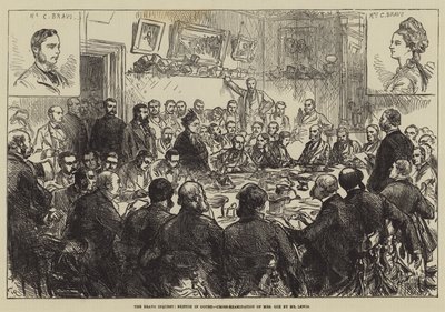 The Bravo Inquest, Sketch in Court, Cross-Examination of Mrs Cox by Mr Lewis by Sir John Charles Robinson
